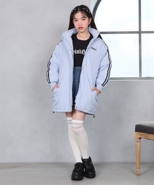 PINKHUNT（ピンクハント）の「PINKHUNT 2ライン中綿アウター 0798K（ダウンジャケット/コート・キッズ・スカイブルー系1/ブラック・120cm/130cm/140cm/150cm/160cm）」の7枚目の写真