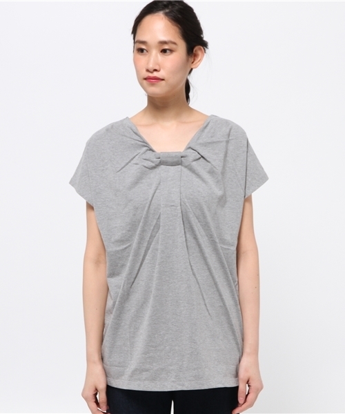 OUTLET（アウトレット）の「【Discoat Petit】20CVC前リボンチュニック（チュニック・レディース・杢グレー・MEDIUM）」の6枚目の写真