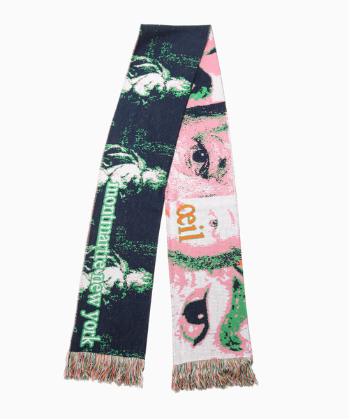 極美品　Montmartre New York Pink Oeil Scarf MONTMARTRE NEW YORK / モンマルトル ニューヨーク PINK OEIL SCARF