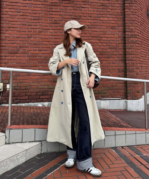セール】ACCENT TRENCH COAT（トレンチコート）｜BLUE×PALANG（ブルー