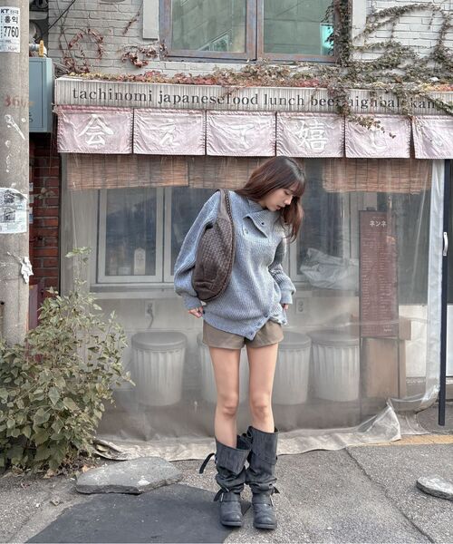 OAFISH(オアフィッシュ)の「ASYMMETRIC TURTLENECK KNIT, MELANGE(ニット/セーター・レディース・その他・FREE)」の4枚目の写真