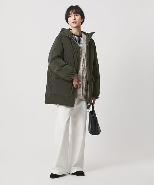 UNITED ARROWS（ユナイテッドアローズ）の「フーディド ダウンコート（ダウンジャケット/コート・レディース・オフホワイト/オリーブ・38/36）」の9枚目の写真