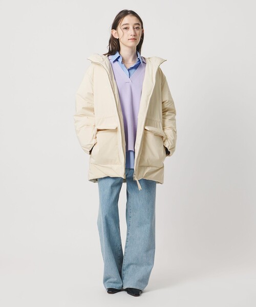 UNITED ARROWS（ユナイテッドアローズ）の「フーディド ダウンコート（ダウンジャケット/コート・レディース・オフホワイト/オリーブ・38/36）」の4枚目の写真