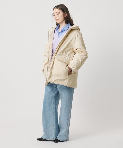 UNITED ARROWS（ユナイテッドアローズ）の「フーディド ダウンコート（ダウンジャケット/コート・レディース・オフホワイト/オリーブ・38/36）」の5枚目の写真