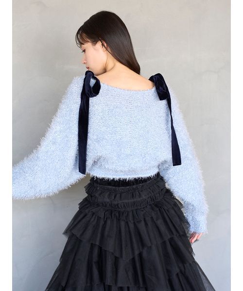 SNIDEL（スナイデル）の「ラメニットアンサンブルプルオーバー（ニット/セーター・レディース・アイボリー/ブラック・F）」の6枚目の写真