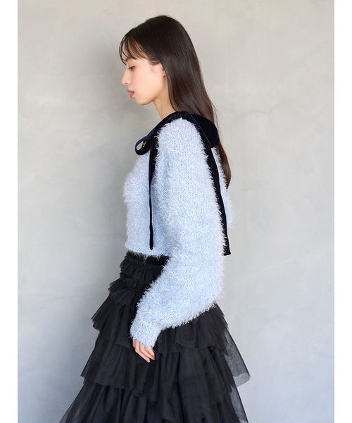 SNIDEL（スナイデル）の「ラメニットアンサンブルプルオーバー（ニット/セーター・レディース・アイボリー/ブラック・F）」の7枚目の写真