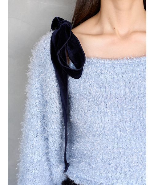 SNIDEL（スナイデル）の「ラメニットアンサンブルプルオーバー（ニット/セーター・レディース・アイボリー/ブラック・F）」の8枚目の写真