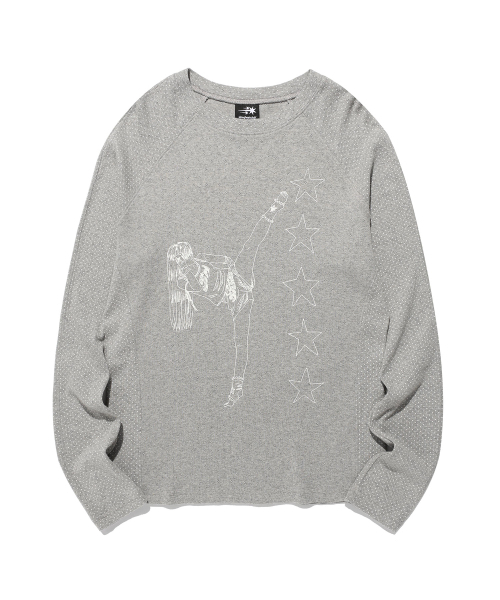 NICE GHOST CLUB(ナイスゴーストクラブ)の「GIRL GANG STAR SLIM L/S TEE_GREY(NG2FFUT554A)(Tシャツ/カットソー・レディース・グレー・SMALL/MEDIUM/LARGE)」の1枚目の写真