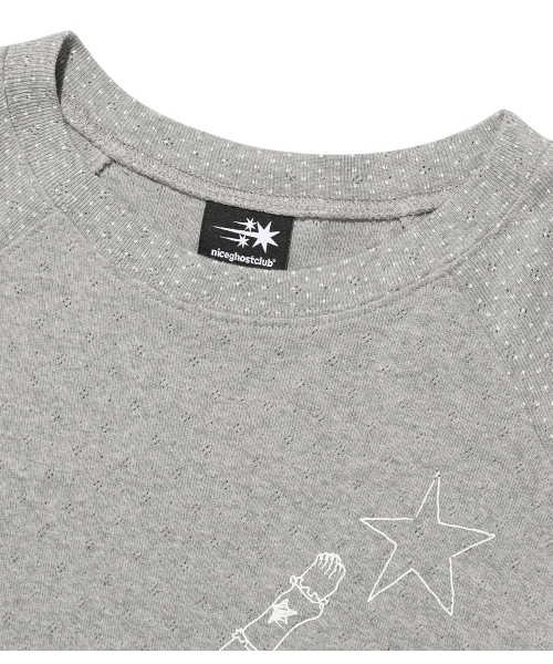 NICE GHOST CLUB(ナイスゴーストクラブ)の「GIRL GANG STAR SLIM L/S TEE_GREY(NG2FFUT554A)(Tシャツ/カットソー・レディース・グレー・SMALL/MEDIUM/LARGE)」の3枚目の写真