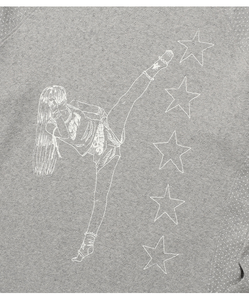 NICE GHOST CLUB(ナイスゴーストクラブ)の「GIRL GANG STAR SLIM L/S TEE_GREY(NG2FFUT554A)(Tシャツ/カットソー・レディース・グレー・SMALL/MEDIUM/LARGE)」の4枚目の写真