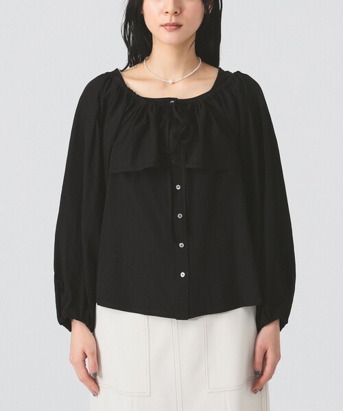 Ray BEAMS（レイビームス）の「ヨーク レイヤー オフショルダー ブラウス（シャツ/ブラウス・レディース・ホワイト/ブラック・ONE SIZE）」の17枚目の写真