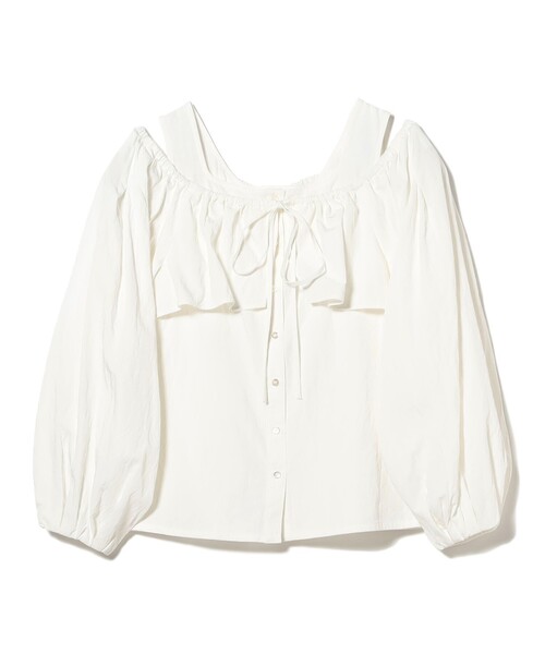 Ray BEAMS（レイビームス）の「ヨーク レイヤー オフショルダー ブラウス（シャツ/ブラウス・レディース・ホワイト/ブラック・ONE SIZE）」の18枚目の写真