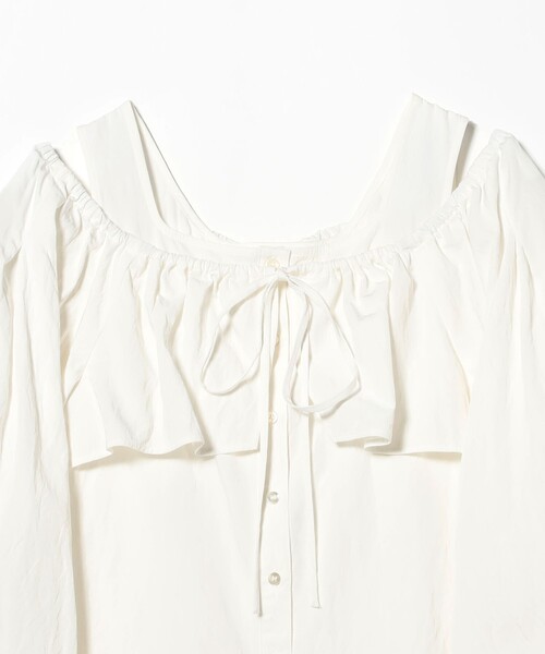 Ray BEAMS（レイビームス）の「ヨーク レイヤー オフショルダー ブラウス（シャツ/ブラウス・レディース・ホワイト/ブラック・ONE SIZE）」の19枚目の写真