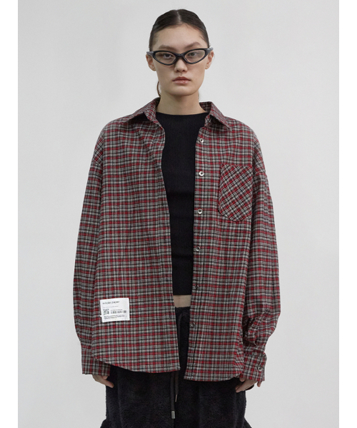 WHOLE PAPER(ホールペーパー)の「チェックコットンシャツ(レッド)(シャツ/ブラウス・レディース・レッド・ONE)」の5枚目の写真