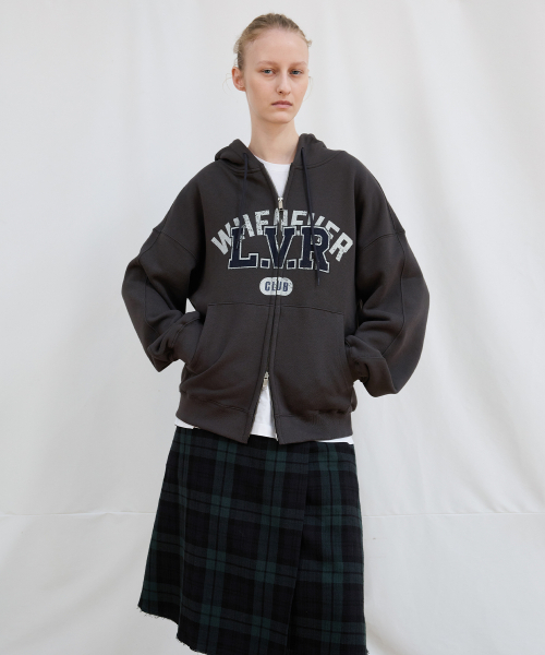 LEVAR（レバー）の「L.V.R Overlay Zip Hoodie - Sage Grey（パーカー・レディース・その他・F）」の4枚目の写真
