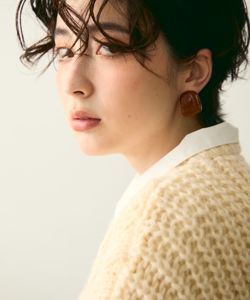 Trish（トリッシュ）の「ウェーブレジンピアス（ピアス（両耳用）・レディース・ブラウン/アイボリー・FREE）」の16枚目の写真