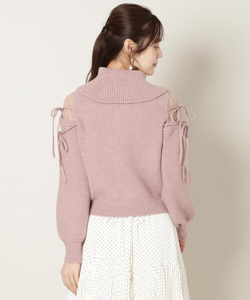 WILLSELECTION（ウィルセレクション）の「レースショルダーオフタートルニット（ニット/セーター・レディース・ブラック/ピンク/オフホワイト・FREE）」の11枚目の写真