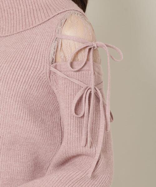 WILLSELECTION（ウィルセレクション）の「レースショルダーオフタートルニット（ニット/セーター・レディース・ブラック/ピンク/オフホワイト・FREE）」の12枚目の写真