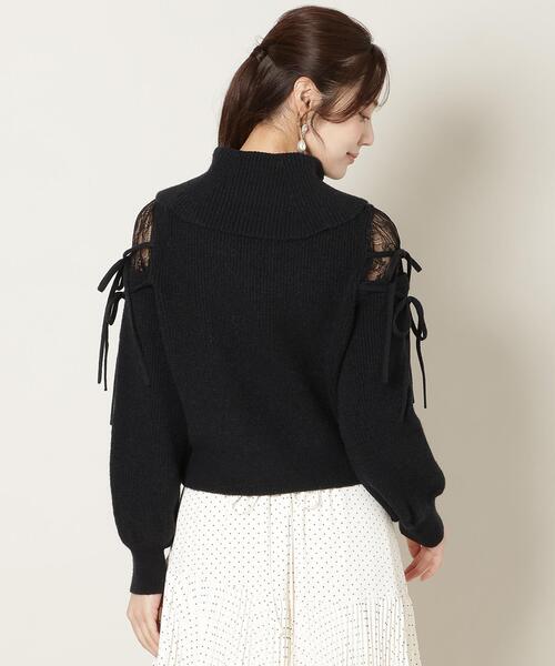 WILLSELECTION（ウィルセレクション）の「レースショルダーオフタートルニット（ニット/セーター・レディース・ブラック/ピンク/オフホワイト・FREE）」の17枚目の写真