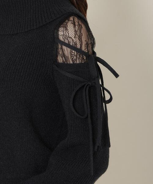 WILLSELECTION（ウィルセレクション）の「レースショルダーオフタートルニット（ニット/セーター・レディース・ブラック/ピンク/オフホワイト・FREE）」の19枚目の写真