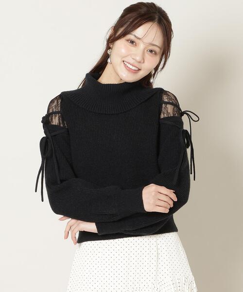 WILLSELECTION（ウィルセレクション）の「レースショルダーオフタートルニット（ニット/セーター・レディース・ブラック/ピンク/オフホワイト・FREE）」の22枚目の写真