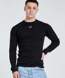 Irregular Logo embroidery Longsleeve - Black