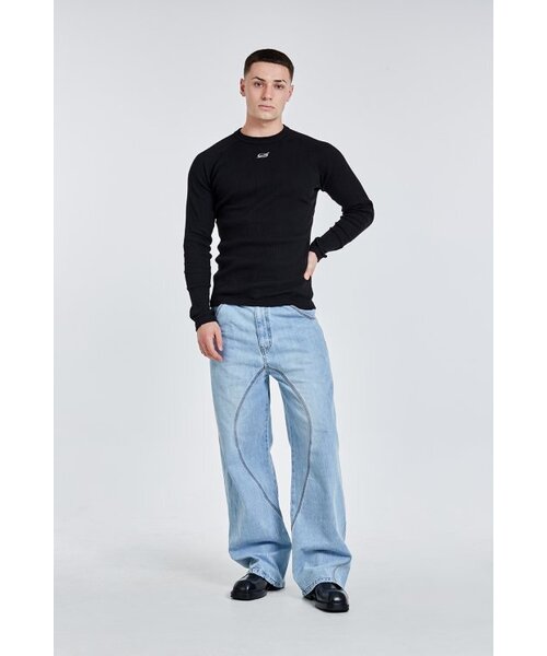 51%（フィフティーワンパーセント）の「Irregular Logo embroidery Longsleeve - Black（Tシャツ/カットソー・メンズ・その他・MEDIUM/LARGE/X-LARGE）」の5枚目の写真