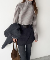 CANAL JEAN | El mar　ランダムボーダーハイネックロンT(Tシャツ/カットソー)