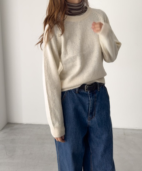 CANAL JEAN（キャナルジーン）の「El mar　ランダムボーダーハイネックロンT（Tシャツ/カットソー・レディース・グレー/ブラウン・ONE SIZE）」の7枚目の写真