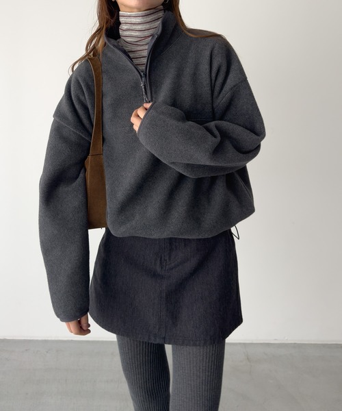 CANAL JEAN（キャナルジーン）の「El mar　ランダムボーダーハイネックロンT（Tシャツ/カットソー・レディース・グレー/ブラウン・ONE SIZE）」の10枚目の写真