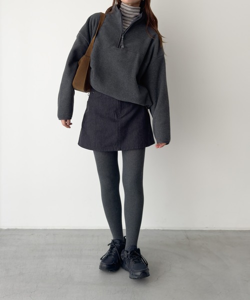 CANAL JEAN（キャナルジーン）の「El mar　ランダムボーダーハイネックロンT（Tシャツ/カットソー・レディース・グレー/ブラウン・ONE SIZE）」の11枚目の写真