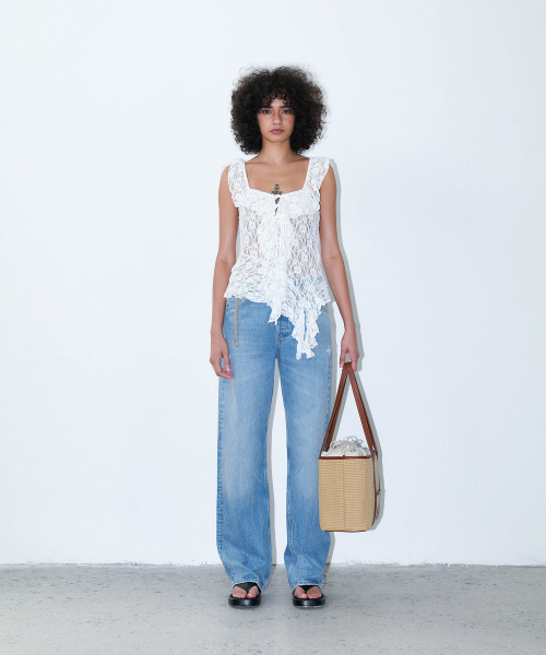 CHRISTINE PROJECT（クリスティンプロジェクト）の「RAFFIA DRAWSTRING SHOULDER BAG LARGE(OAT CARAMEL)（ショルダーバッグ・レディース・その他・FREE）」の3枚目の写真