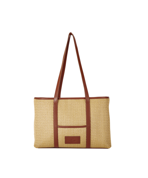 CHRISTINE PROJECT（クリスティンプロジェクト）の「RAFFIA DRAWSTRING SHOULDER BAG LARGE(OAT CARAMEL)（ショルダーバッグ・レディース・その他・FREE）」の6枚目の写真