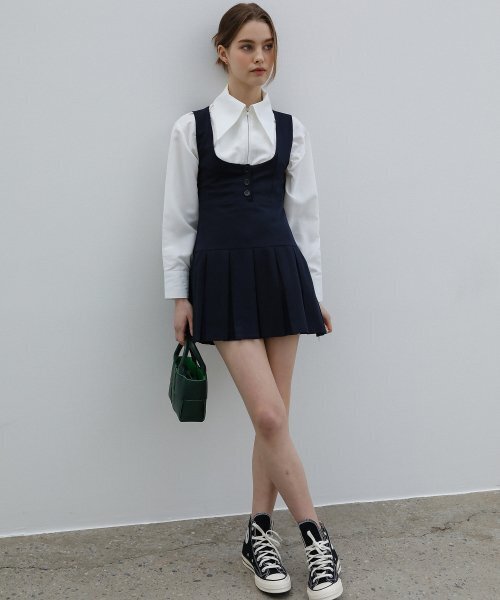 HYBERNAT(ハイバーナット)の「プリーツスカートスリムベストワンピース(ワンピース・レディース・その他・SMALL/MEDIUM/LARGE)」の1枚目の写真