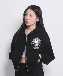 OVERWORKS（オーバーワークス）の「ククワクロップフードジップアップブラック（パーカー）」