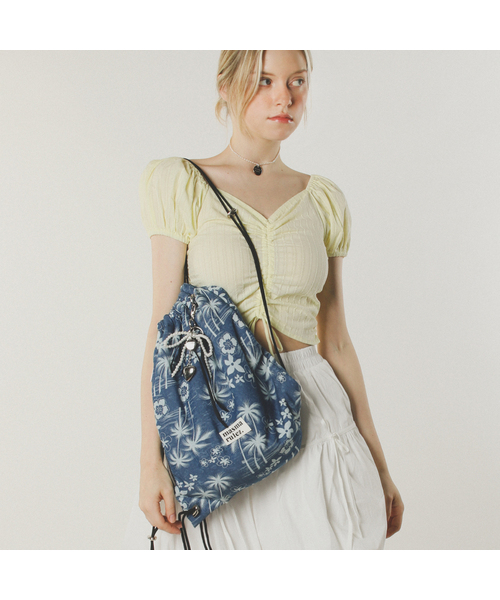 セール】[INT] Gym sack string bag _ hawaii denim（バックパック
