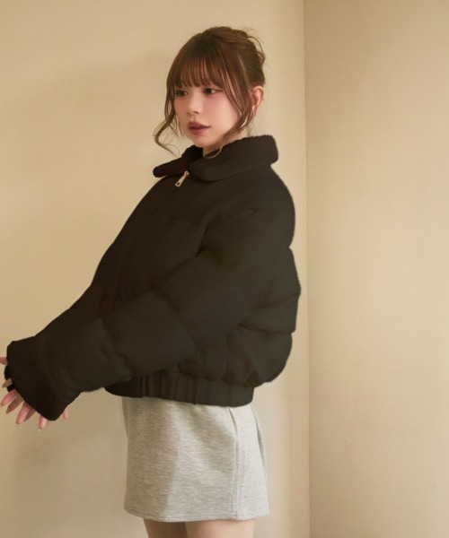 TITTY&CO.（ティティーアンドコー）の「キルティングラメボアダウン（ダウンジャケット/コート・レディース・ブラック/ホワイト・FREE）」の12枚目の写真