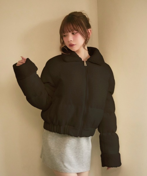 TITTY&CO.（ティティーアンドコー）の「キルティングラメボアダウン（ダウンジャケット/コート・レディース・ブラック/ホワイト・FREE）」の16枚目の写真