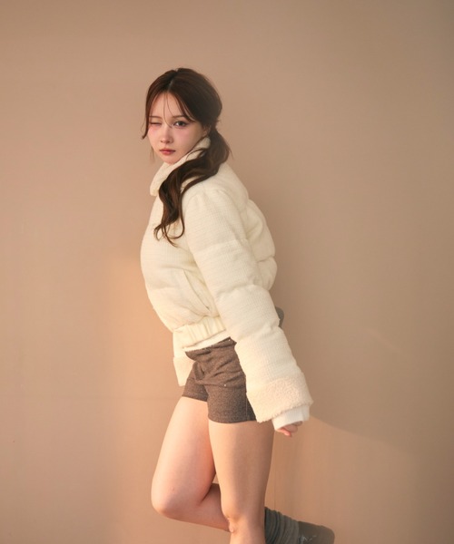 TITTY&CO.（ティティーアンドコー）の「キルティングラメボアダウン（ダウンジャケット/コート・レディース・ブラック/ホワイト・FREE）」の9枚目の写真