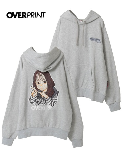 over print(オーバープリント)の「【over print】SING GIRL HOODIE(パーカー・レディース・グレー/ネイビー・LARGE/MEDIUM)」の2枚目の写真
