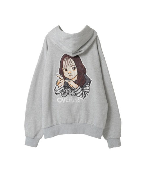 over print(オーバープリント)の「【over print】SING GIRL HOODIE(パーカー・レディース・グレー/ネイビー・LARGE/MEDIUM)」の5枚目の写真