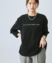 nissen | 裾ラウンド長袖ロゴＴシャツ(Tシャツ/カットソー)