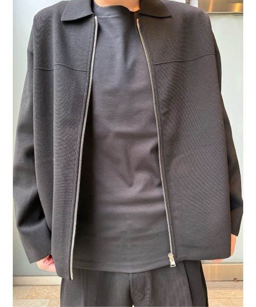 ESTNATION(エストネーション)の「ESTNATION / ミラノリブ シャツブルゾン(ブルゾン・メンズ・オフホワイト/ブラック・MEDIUM/LARGE)」の9枚目の写真