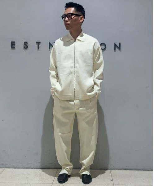 ESTNATION(エストネーション)の「ESTNATION / ミラノリブ シャツブルゾン(ブルゾン・メンズ・オフホワイト/ブラック・MEDIUM/LARGE)」の13枚目の写真
