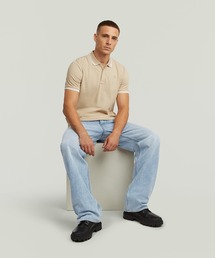 G-STAR | DUNDA SLIM STRIPE POLO/ベーシックデザインワンポイントロゴポロシャツ(ポロシャツ)