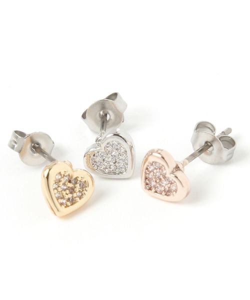 LAKOLE（ラコレ）の「センタービジューハートピアス / 623477（ピアス（両耳用）・レディース・その他1/その他2/梅・FREE）」の4枚目の写真
