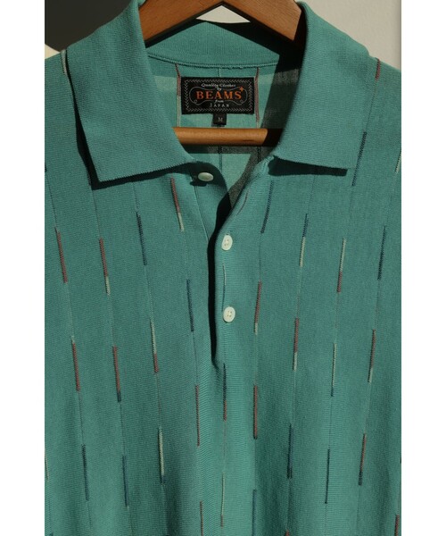 BEAMS PLUS(ビームスプラス)の「Knit Polo Kasuri Stripe(ポロシャツ・メンズ・ホワイト/ロイヤルブルー・MEDIUM/SMALL/X-LARGE/LARGE)」の6枚目の写真