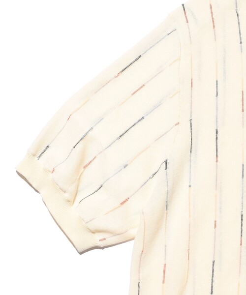 BEAMS PLUS(ビームスプラス)の「Knit Polo Kasuri Stripe(ポロシャツ・メンズ・ホワイト/ロイヤルブルー・MEDIUM/SMALL/X-LARGE/LARGE)」の9枚目の写真