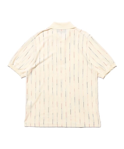 BEAMS PLUS(ビームスプラス)の「Knit Polo Kasuri Stripe(ポロシャツ・メンズ・ホワイト/ロイヤルブルー・MEDIUM/SMALL/X-LARGE/LARGE)」の12枚目の写真