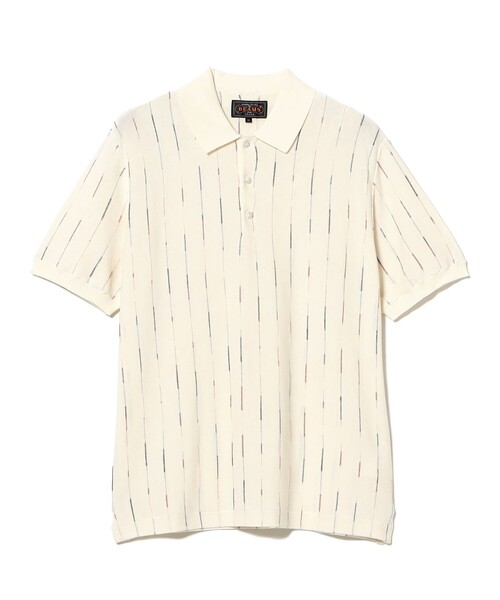 BEAMS PLUS(ビームスプラス)の「Knit Polo Kasuri Stripe(ポロシャツ・メンズ・ホワイト/ロイヤルブルー・MEDIUM/SMALL/X-LARGE/LARGE)」の13枚目の写真